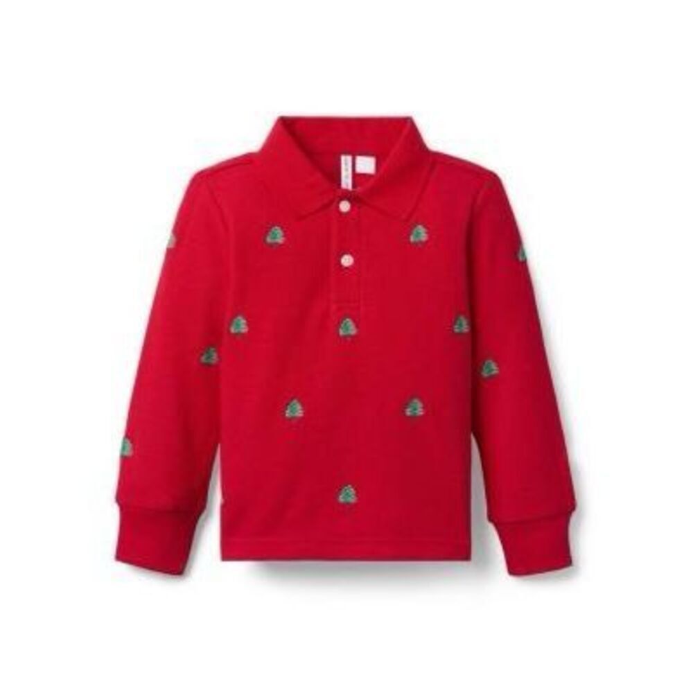 Janie and Jack Christmas Tree embroidered shirt size 5